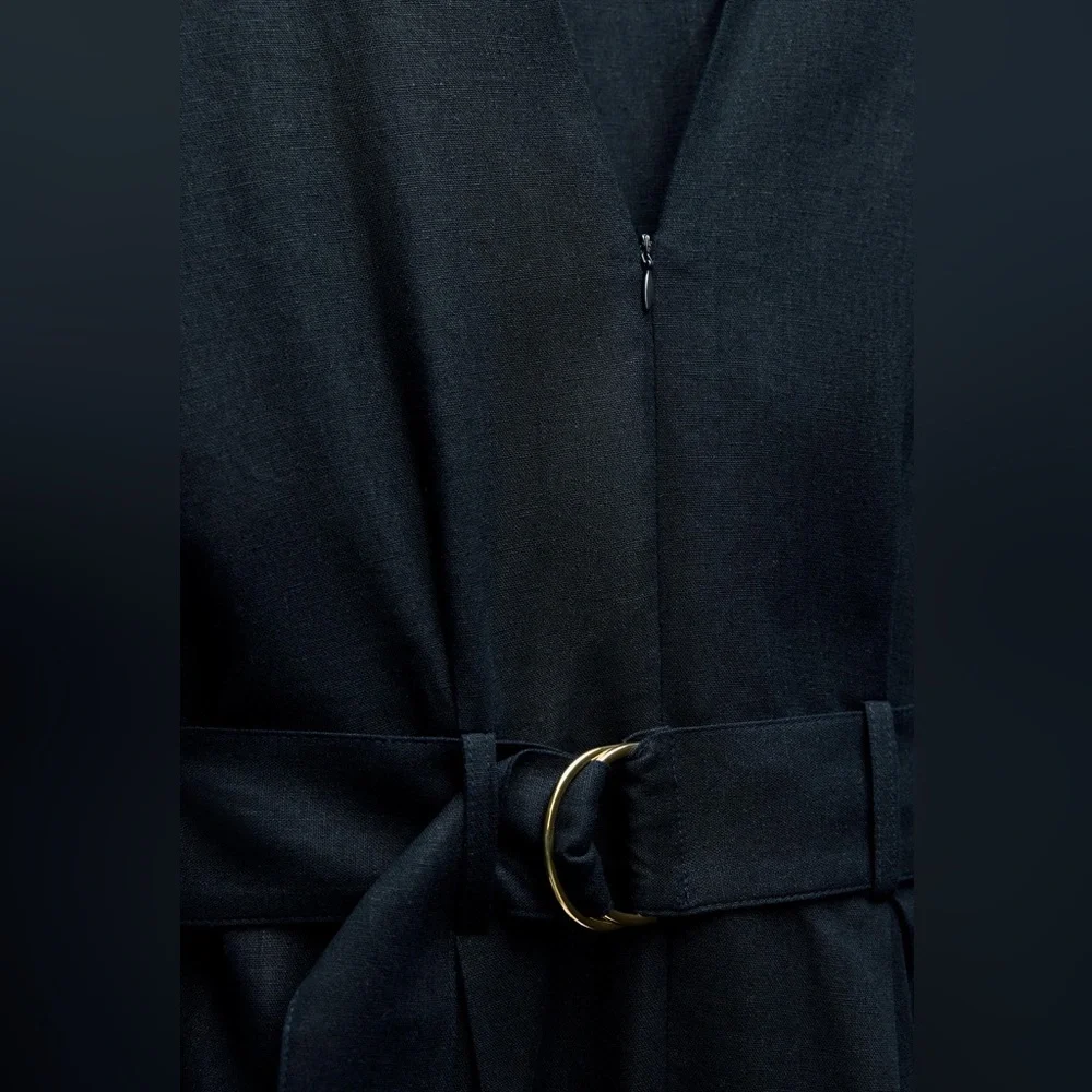 ZARA BLOGGERS’ FAVORITE BELTED LINEN BLEND JUMPSUIT